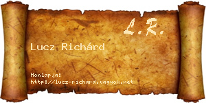 Lucz Richárd névjegykártya