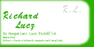 richard lucz business card